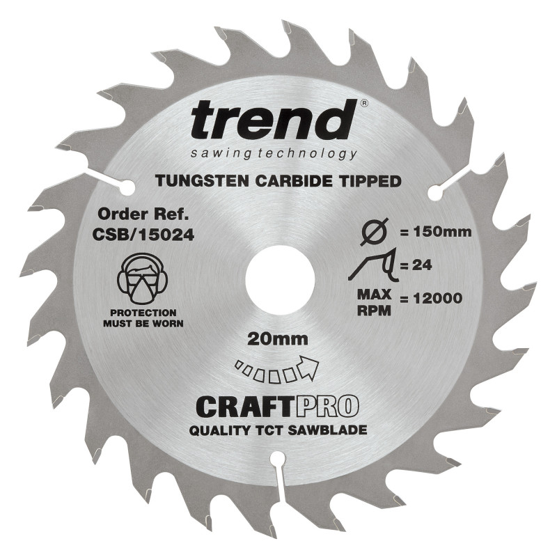 Craft saw blade 150mm x 24 teeth x 20mm