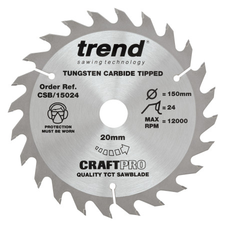 Craft saw blade 150mm x 24 teeth x 20mm