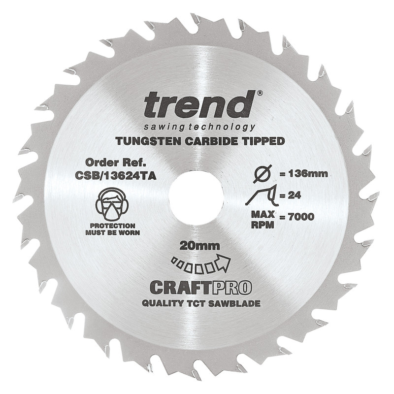 Craft saw blade 136 x 24 teeth x 20 thin