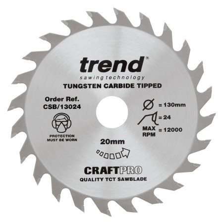 Craft saw blade 130mm x 24 teeth x 20mm
