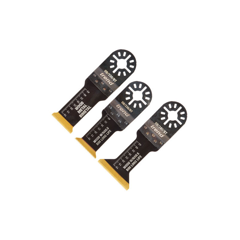 Oscillating blade kit 3pc wood BIM TiN coated