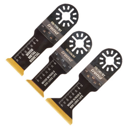 Oscillating blade kit 3pc wood BIM TiN coated