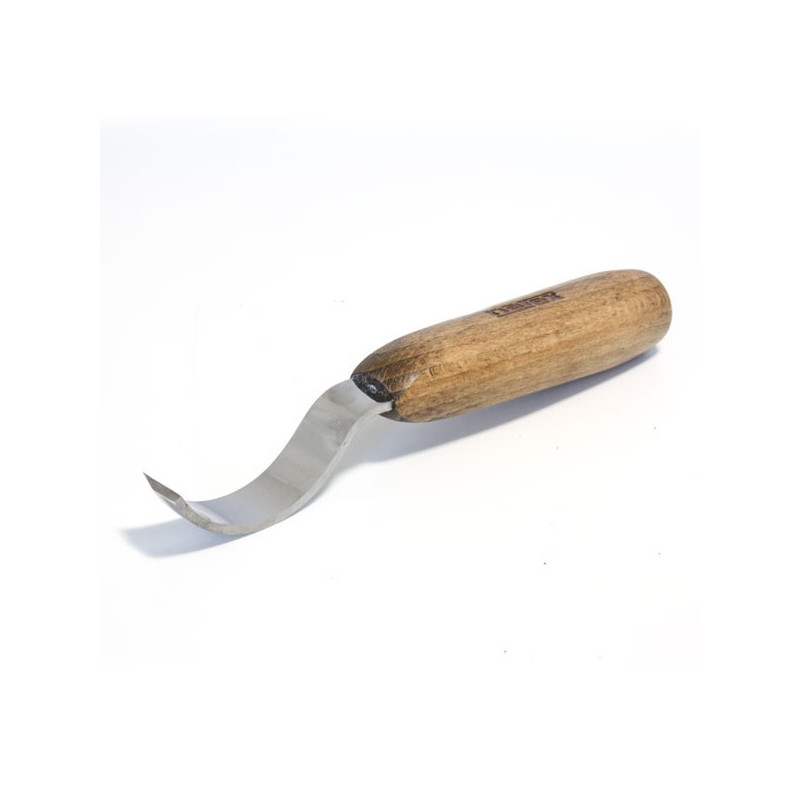 Carving knife for spoon making, shallow left