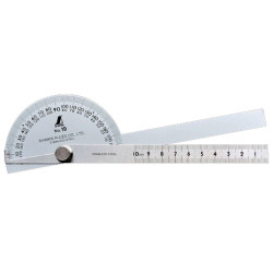 Protractor Hard Chrome Finish No.19 Double-blade φ90 10 cm