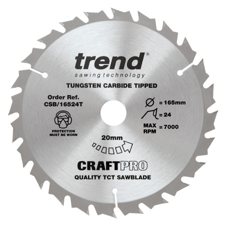 Trend Craft Pro 165mm diameter 20mm bore 24 tooth