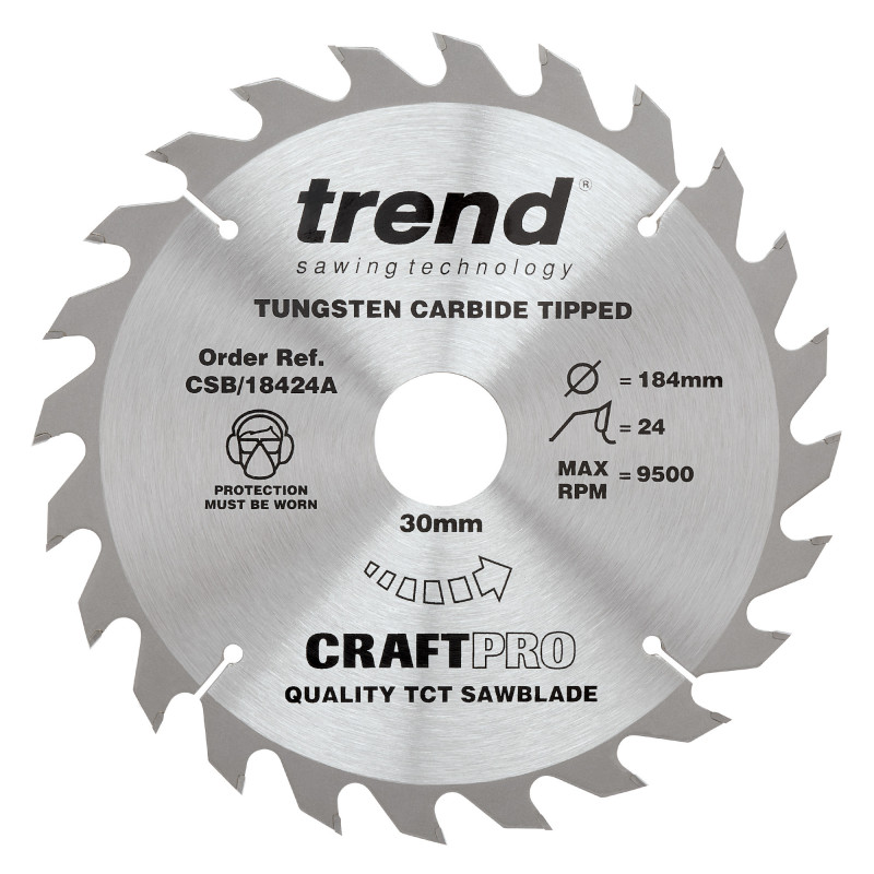 Craft saw blade 184mm x 24 teeth x 30mm