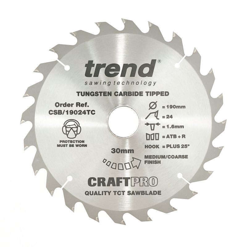 Craft saw blade 190mm x 24 teeth x 30 x 1.55 for DCS575