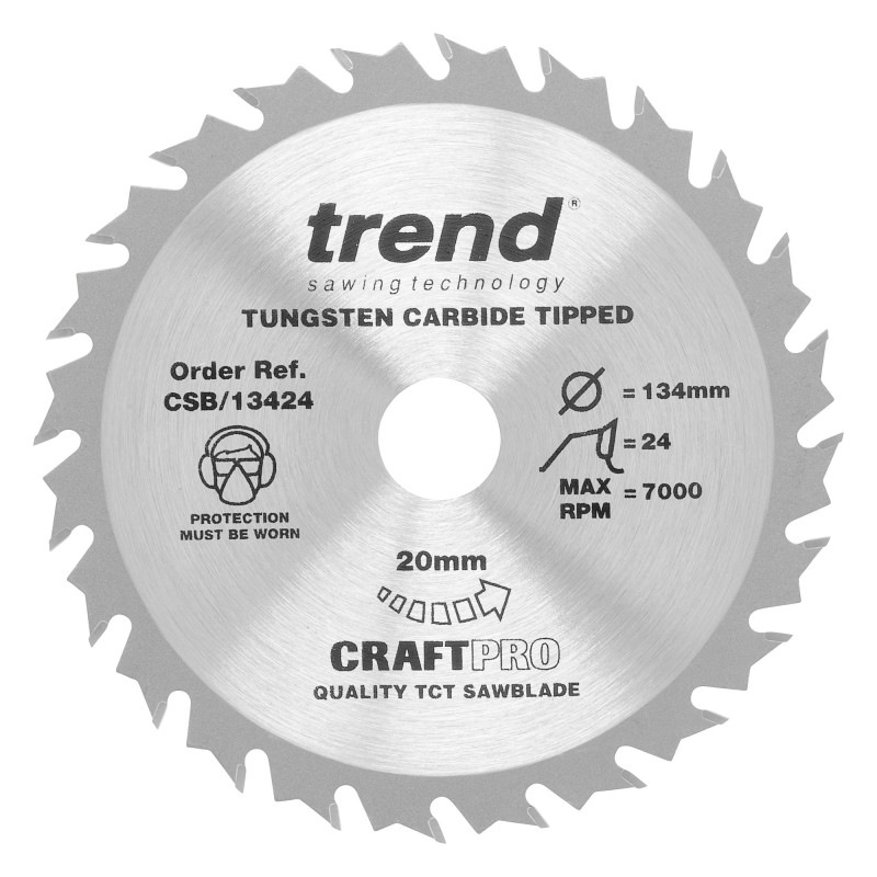 Craft saw blade 134mm x 24 teeth x 20mm