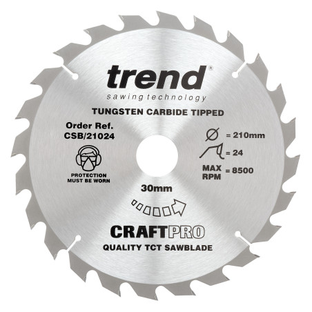 Craft saw blade 210mm x 36 teeth x 30mm