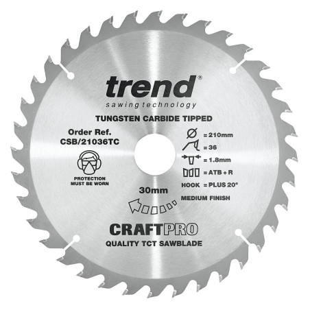 Craft saw blade 210mm x 36 teeth x 30 x 1.8 for DCS7485