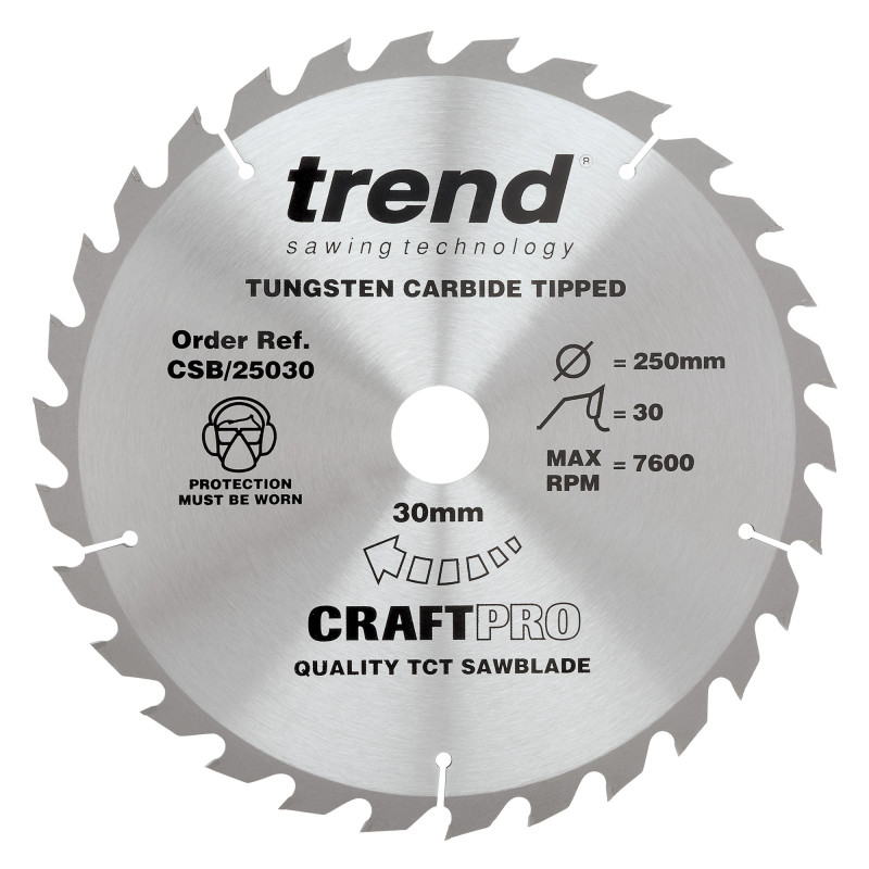 Craft saw blade 250mm x 30 teeth x 30mm