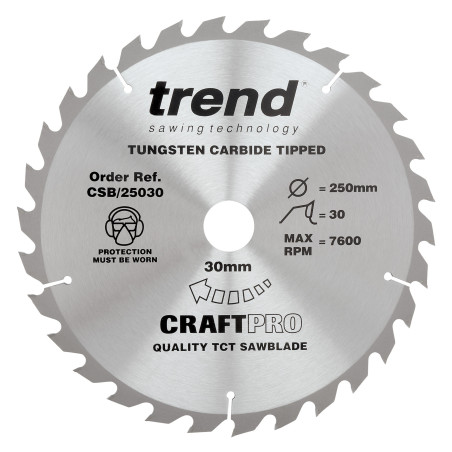 Craft saw blade 250mm x 30 teeth x 30mm