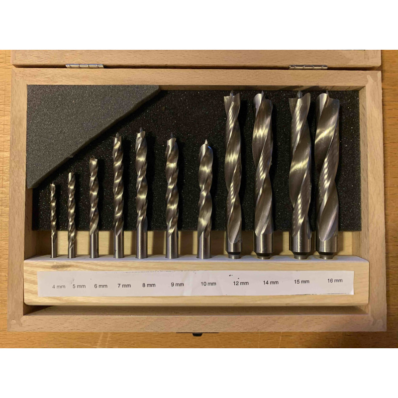 HSS wood twist drill set - 11 metric sizes