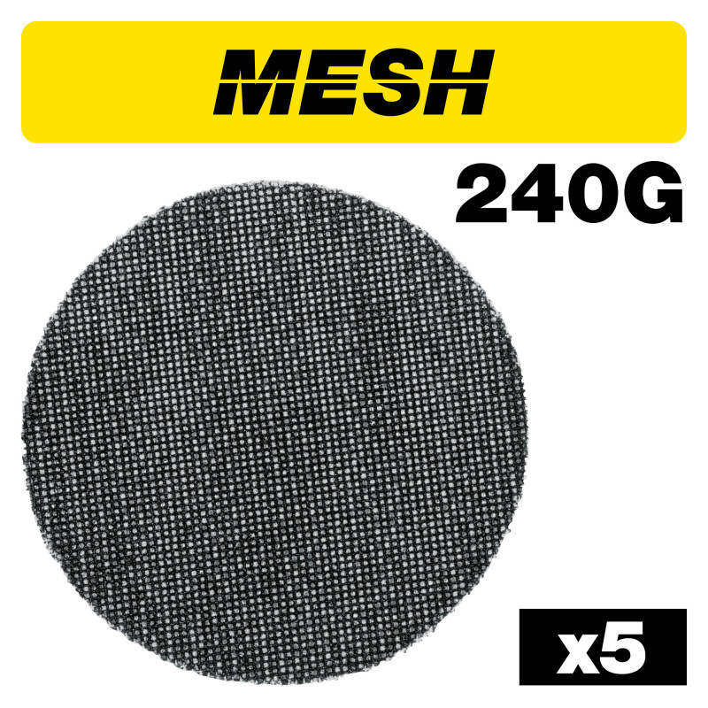 Mesh Random Orbital Sanding Disc 5pc 150mm 240 grit