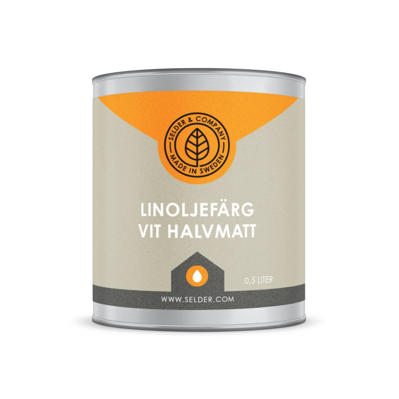 Linoljefärg vit HM 0,5 Liter