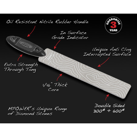 5" File Diamond Sharpener 300/600