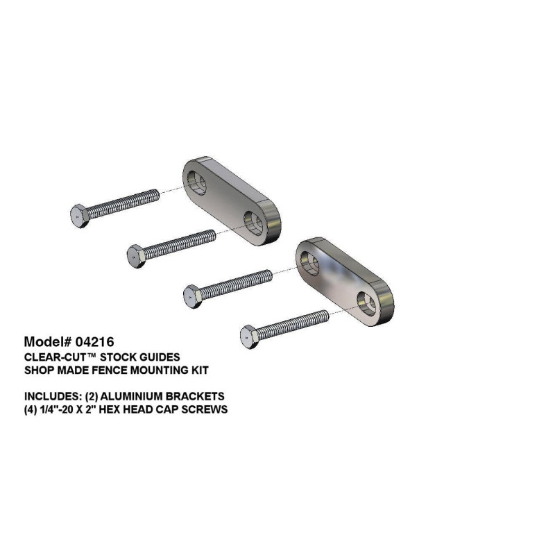 Mounting Brackets for Clear-Cut™ Stock Guides On A Shop Made Fence