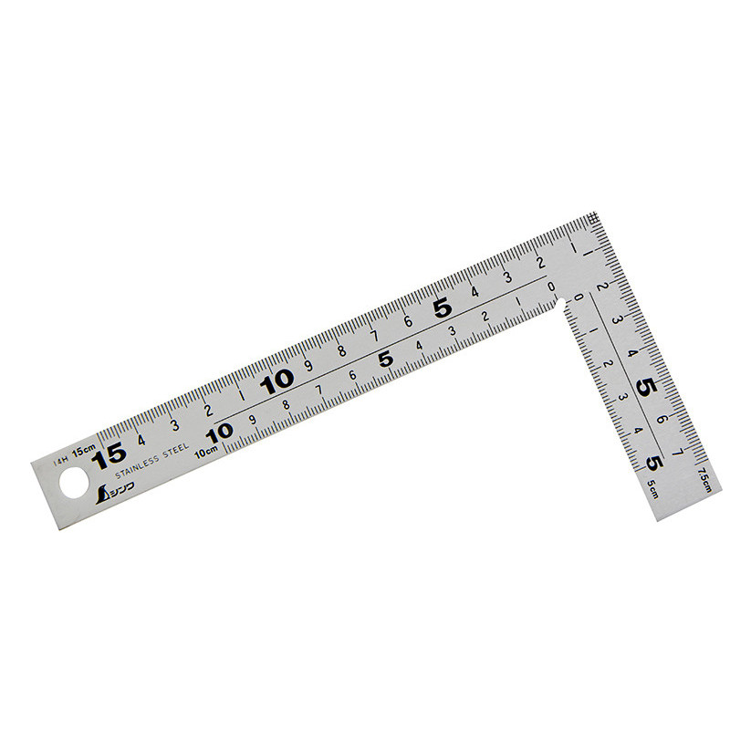Carpenter's Square Wide Hard Chrome Finish 15  cm with 8 Scales cm Notation