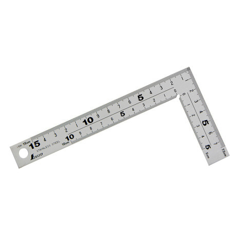 Carpenter's Square Wide Hard Chrome Finish 15  cm with 8 Scales cm Notation