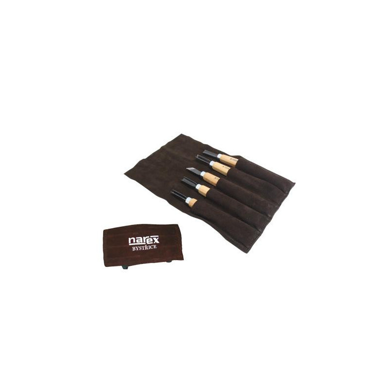 Carving set START in leather tool roll
