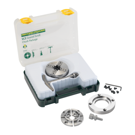 SC3 Geared Scroll Chuck Package with 3" Faceplate, M33 x 3.5