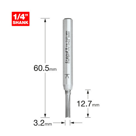 TWO FLUTE 3.2MM DIA X 12.7MM CUT