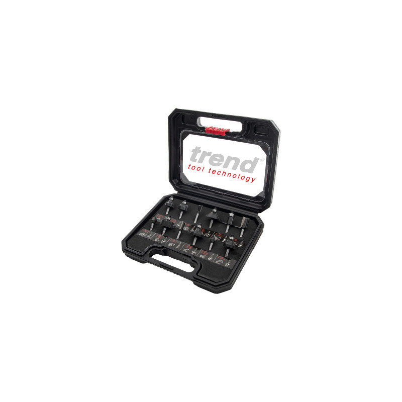 Trend 12 piece 1/4in shank TCT Router Cutter Set