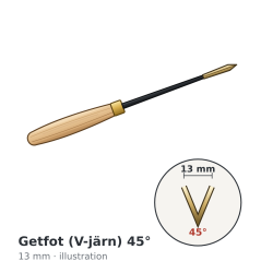 Henry Taylor Acorn 45° V-Parting Tool 13 mm – illustration