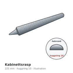 Auriou kabinettsrasp 225 mm (9 tum) huggning 10 – illustration