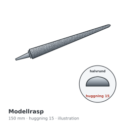Auriou Modeller's Rasp 150 mm (6 in) Grain 15 – illustration