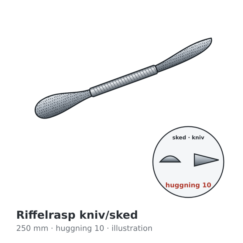 Auriou Riffler Rasp 250 mm Knife/Spoon Grain 10 – illustration