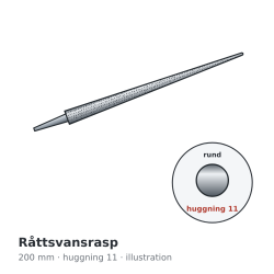 Auriou Tapered Rat Tail Rasp 200 mm Grain 11 – illustration