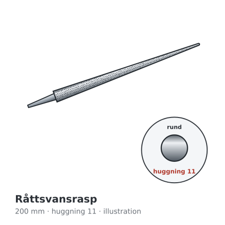 Auriou Tapered Rat Tail Rasp 200 mm Grain 11 – illustration