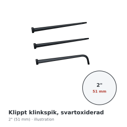 Tremont Cut Nail Fire Door Clinch Nail 2 in Black Oxide – illustration