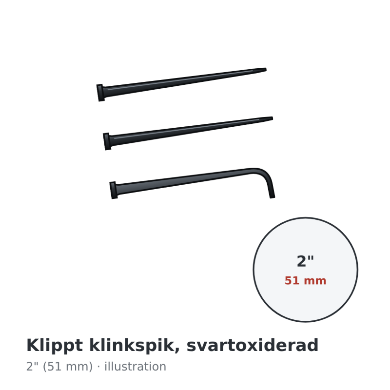 Tremont Cut Nail Fire Door Clinch Nail 2 in Black Oxide – illustration