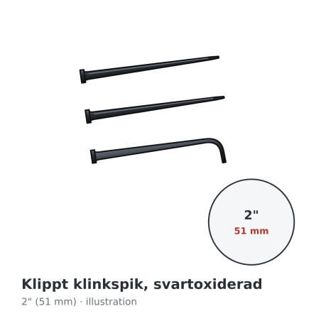 Tremont Cut Nail Fire Door Clinch Nail 2 in Black Oxide – illustration
