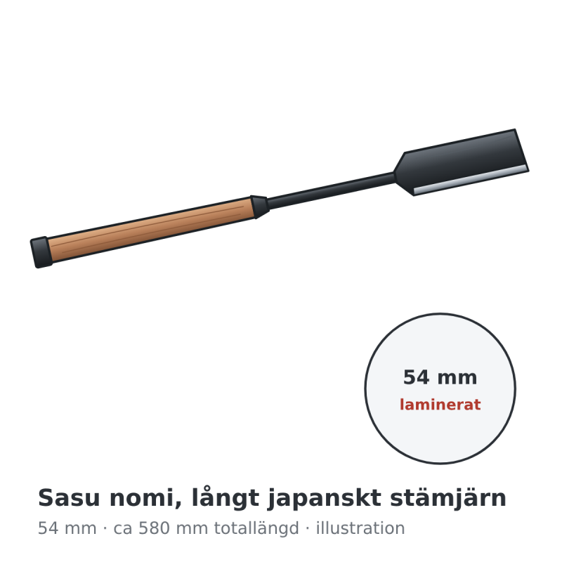Fujikawa sasu nomi långt japanskt stämjärn 54 mm – illustration
