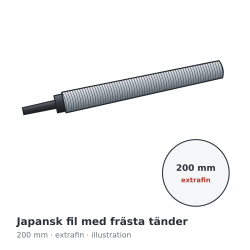 Iwasaki japansk fil med frästa tänder 200 mm extrafin – illustration