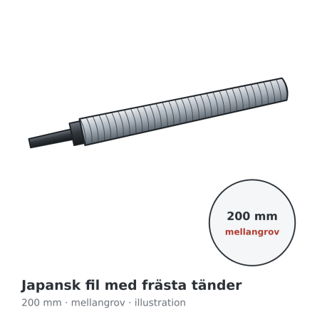Iwasaki Japanese Milled-Tooth File 200 mm Medium Cut – illustration