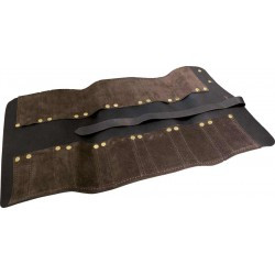 Connell Brown Suede Chisel Roll, 12 Pockets