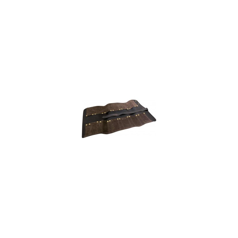 Connell Brown Suede Chisel Roll, 12 Pockets