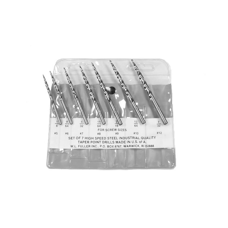 W.L. Fuller Taper Point Drill Set, Fast Spiral No. 2