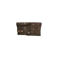 Connell Brown Suede Chisel Roll, 12 Pockets