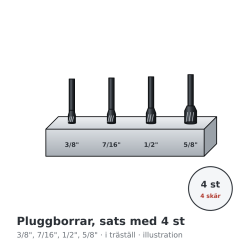 W.L. Fuller Plug Cutter Set, 4 pcs – illustration