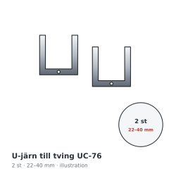 Dubuque U-järn till tving UC-76, 2 st, 22–40 mm – illustration