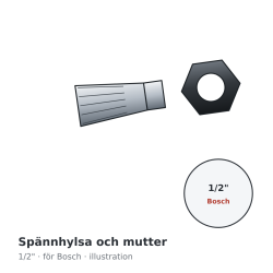 Trend spännhylsa och mutter 1/2" för Bosch – illustration