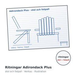 Veritas ritningar Adirondack Plus stol och fotpall – illustration