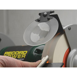 Record Power RSBG8 8" bänkslipmaskin med 40 mm vit slipskiva, 230 V
