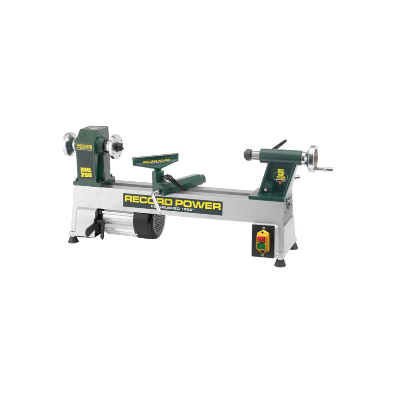 Record Power DML250 Cast Iron 10" Mini Lathe, 230 V, Euro Plug