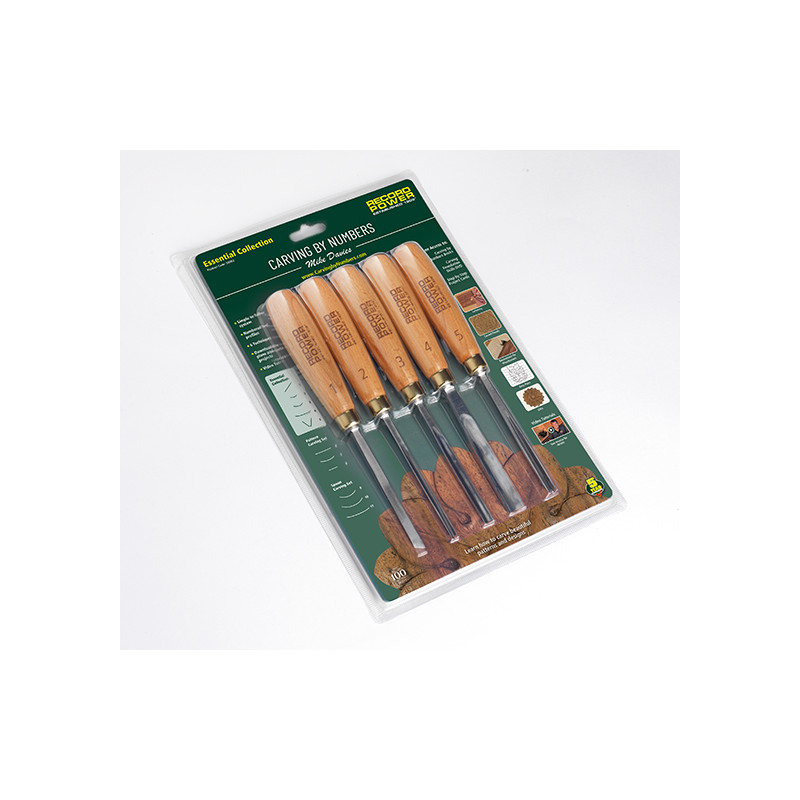 Record Power Carving by Numbers Essential Carving Collection, 5 Piece